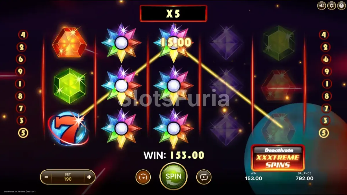 Gran victoria espectacular en Starburst XXXtreme