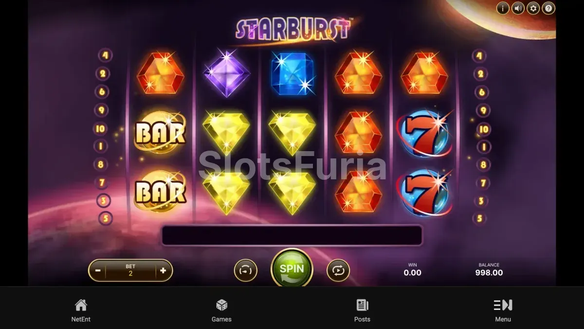 Juego base de Starburst con los rodillos transparentes sobre el fondo espacial