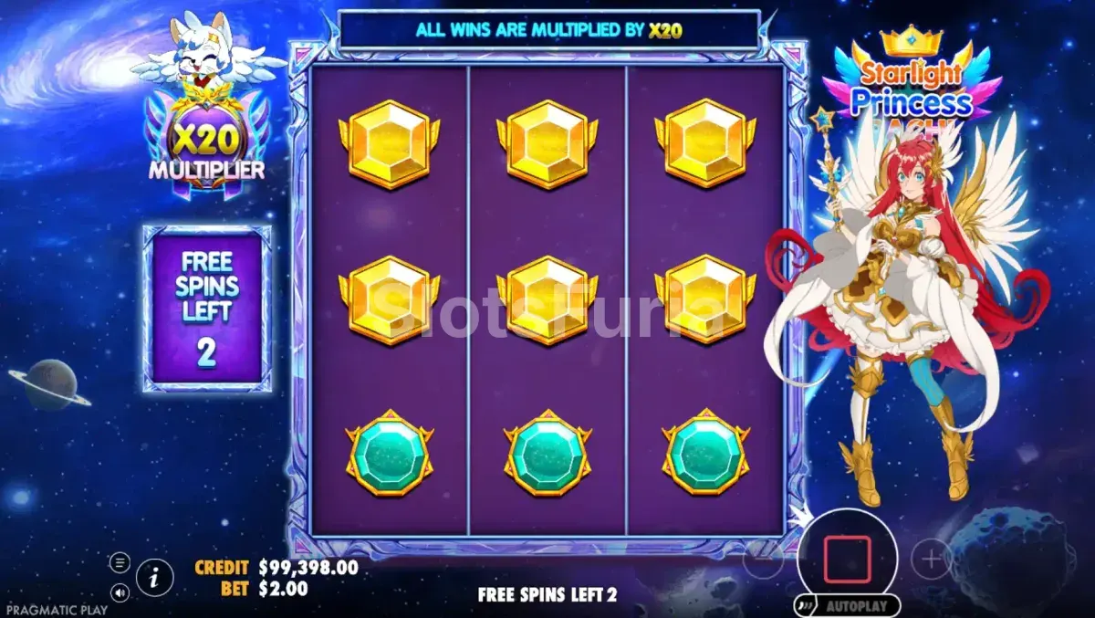 Ronda de giros gratuitos activa en Starlight Princess Pachi
