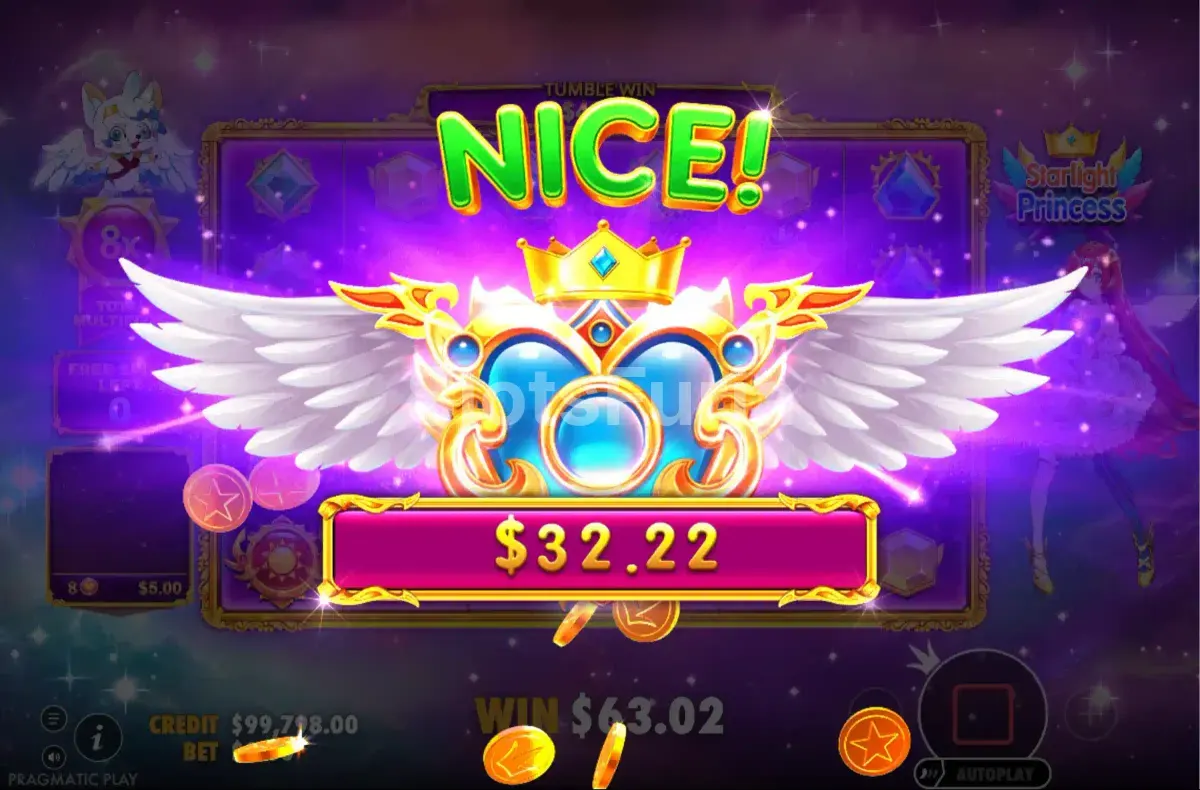 Pantalla de gran premio en Starlight Princess