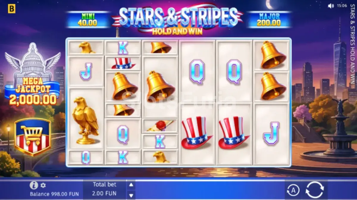 Pantalla principal del juego Stars & Stripes Hold and Win de BGaming