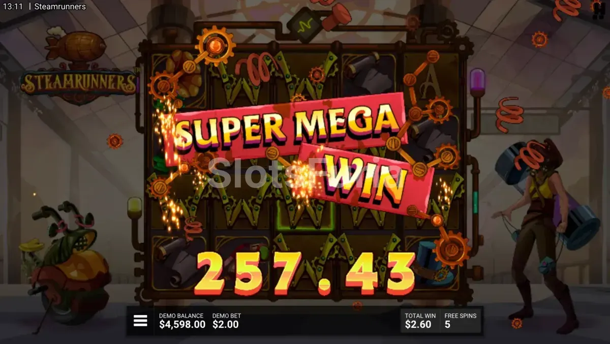 Gran victoria épica en Steamrunners mostrando el multiplicador máximo