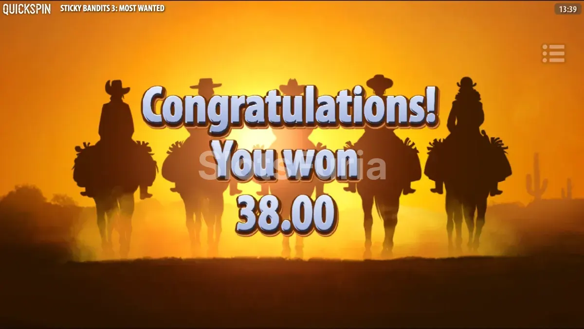 Gran victoria durante los free spins de Sticky Bandits 3 Most Wanted