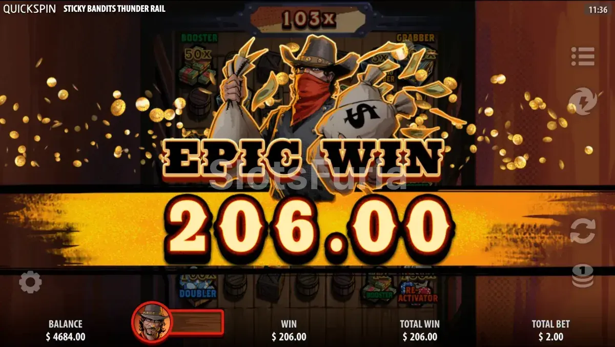 Gran victoria conseguida en Sticky Bandits Thunder Rail