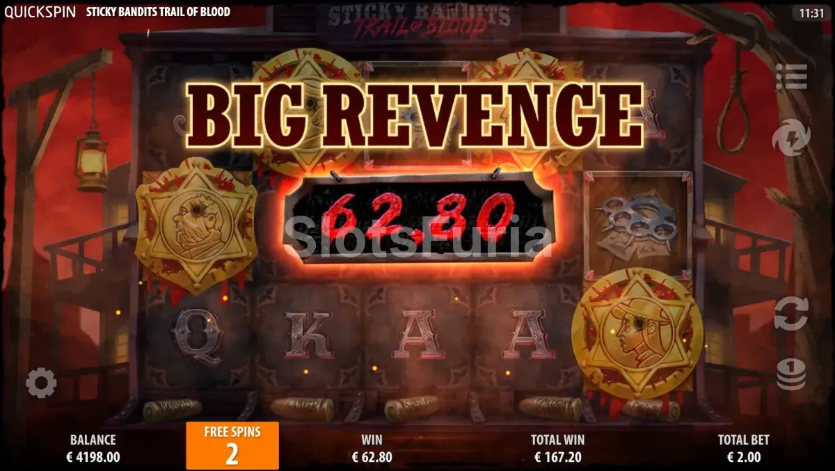 Gran victoria en Sticky Bandits Trail of Blood con línea completa de wilds