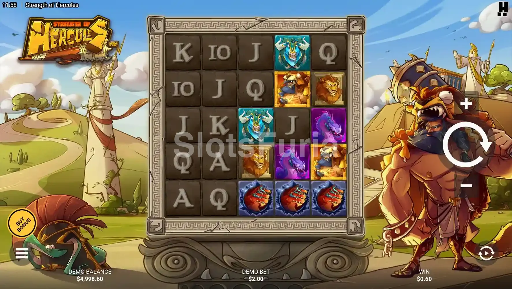 Pantalla principal del juego base de Strength of Hercules