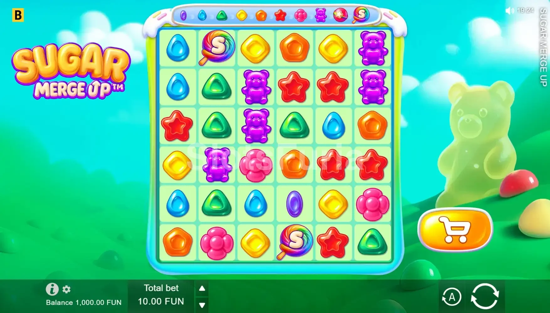 Juego base de Sugar Merge Up, tragamonedas de BGaming