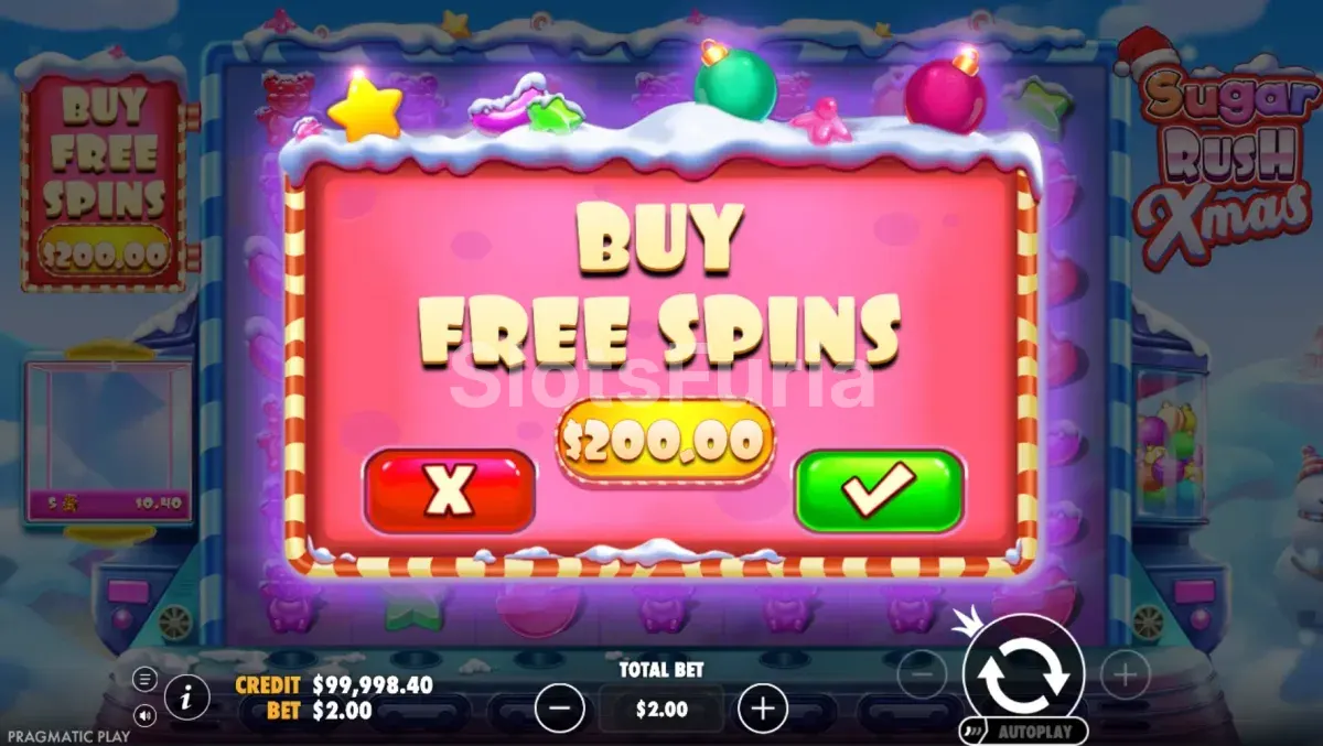 Opción de compra de bono en Sugar Rush Xmas de Pragmatic Play