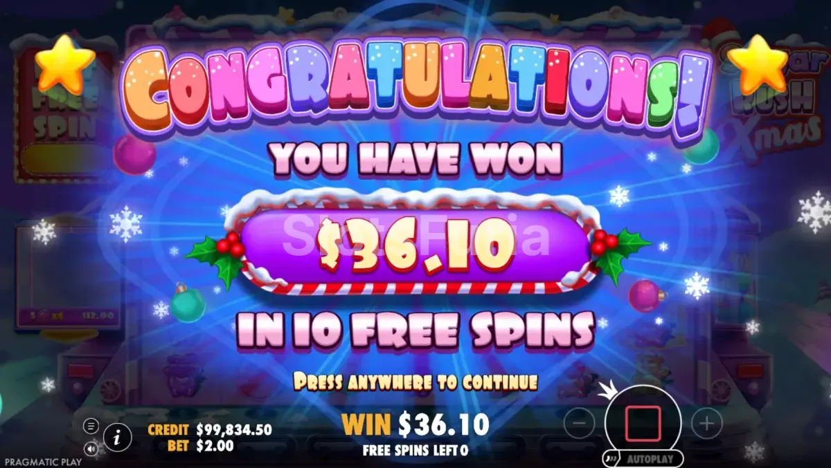 Gran victoria en Sugar Rush Xmas con multiplicadores combinados