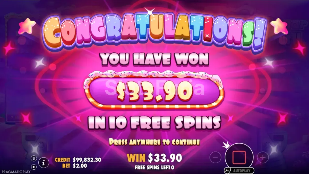 Premio grande en Sugar Rush con la suma de multiplicadores aplicada al racimo
