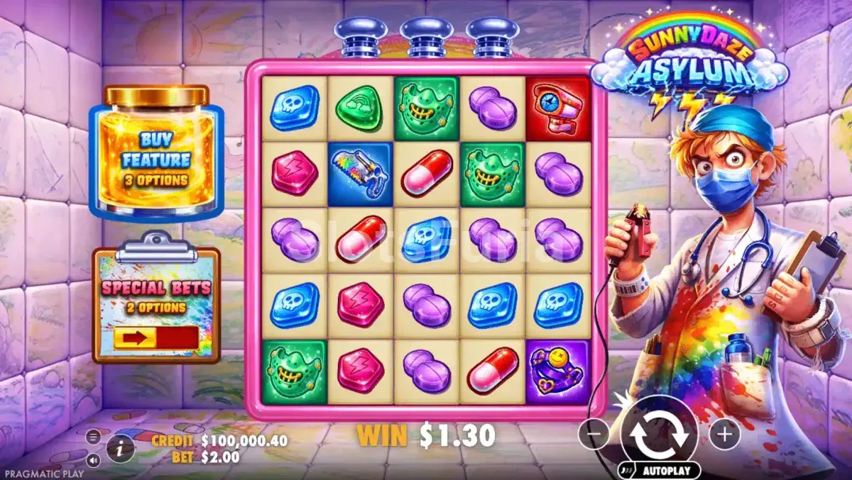 Pantalla principal del juego base en Sunnydaze Asylum