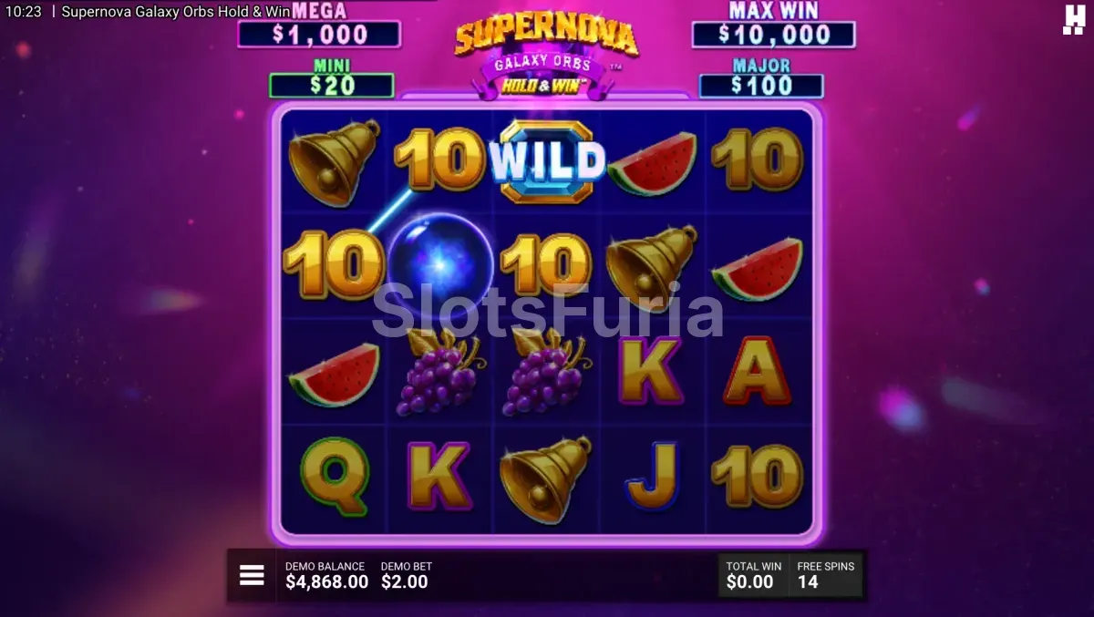 Ronda de giros gratis de Supernova Galaxy Orbs