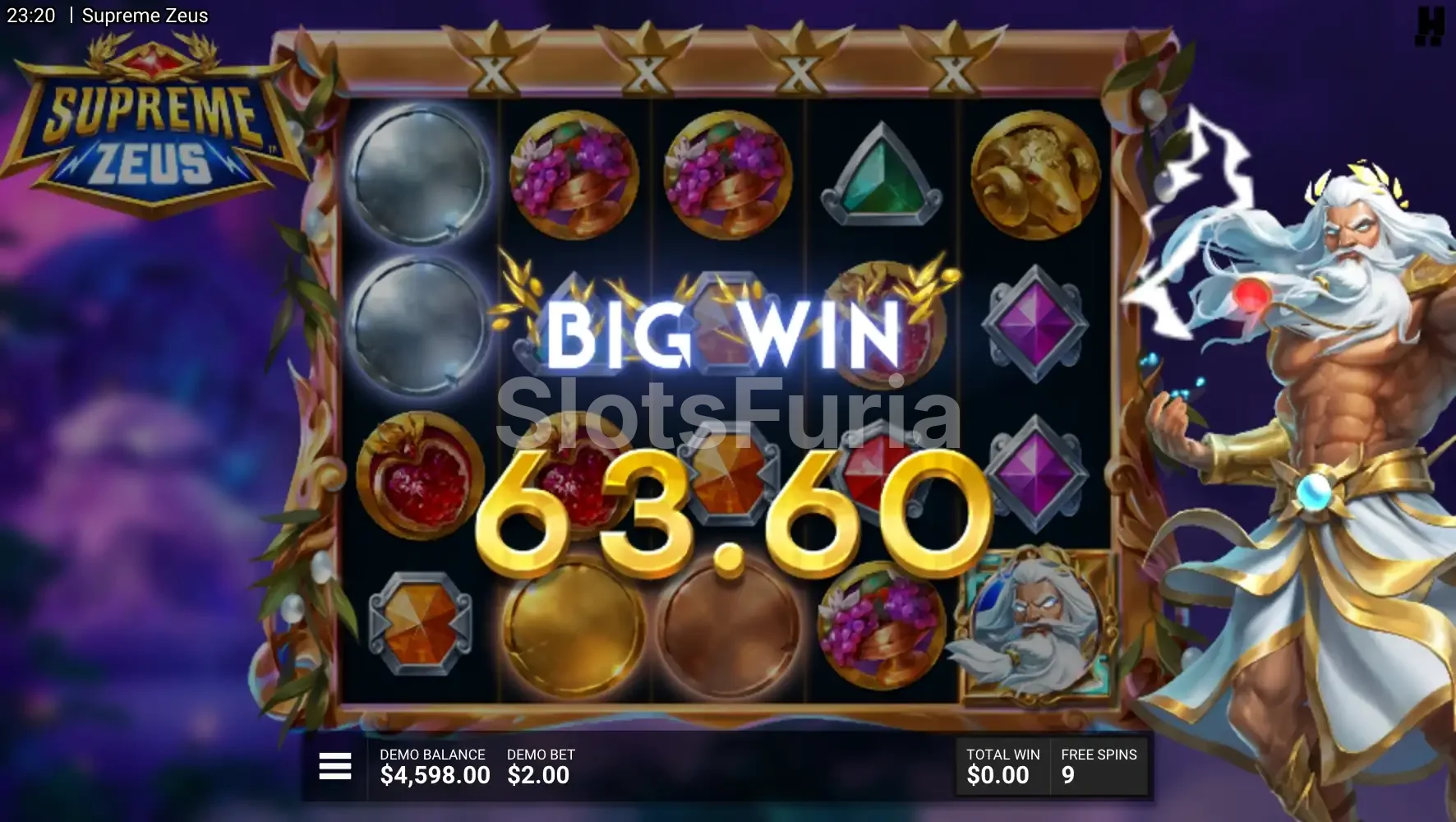 Gran premio en Supreme Zeus con la Coin Bar cargada