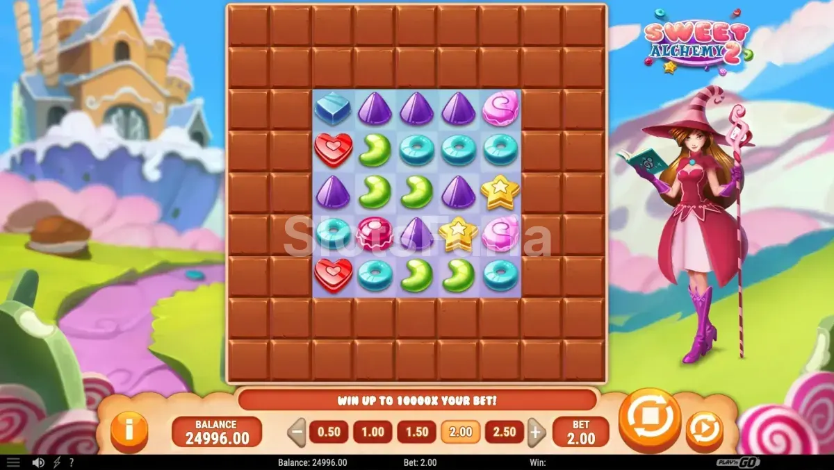Segunda pantalla del juego base de Sweet Alchemy 2 con bloques en proceso de destrucción