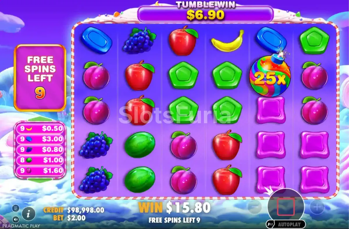 Ronda de giros gratuitos de Sweet Bonanza 1000 con multiplicadores activos