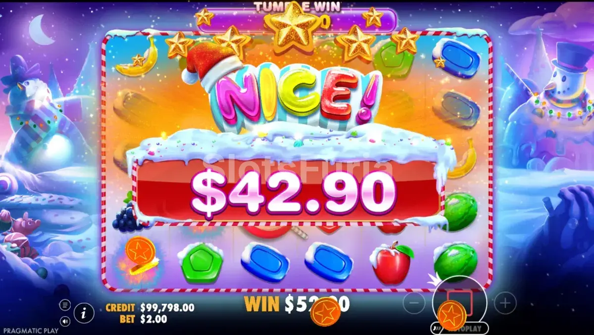 gran victoria en Sweet Bonanza Xmas con multiplicadores apilados