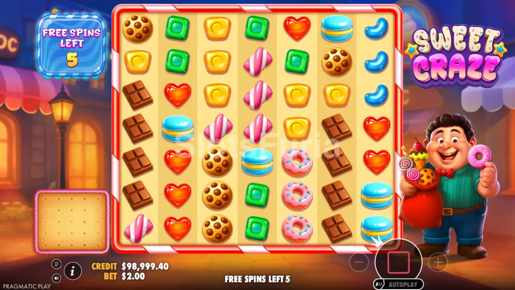 Ronda de giros gratis de Sweet Craze con símbolos MONEY
