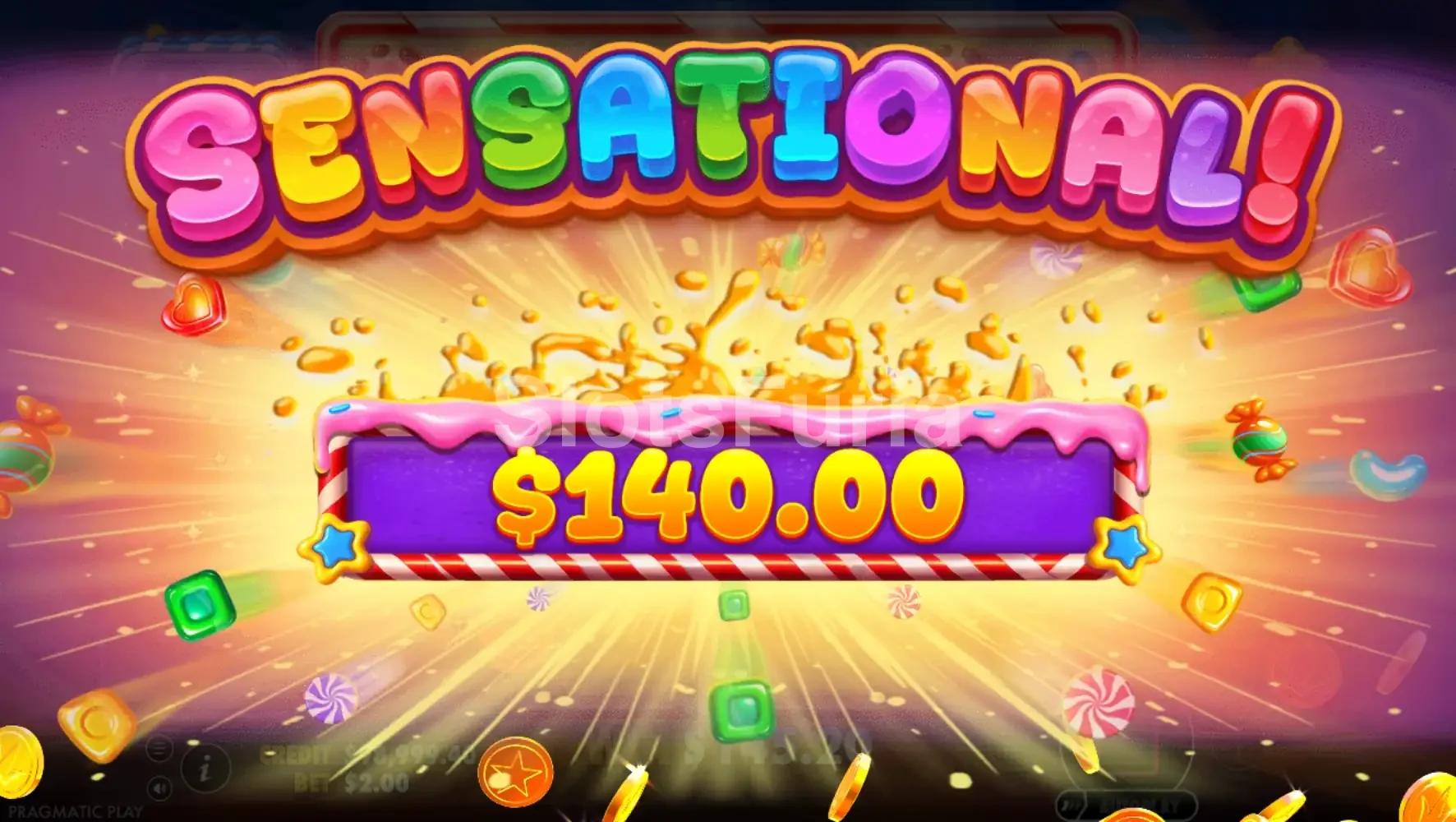 Pantalla de gran ganancia en Sweet Craze