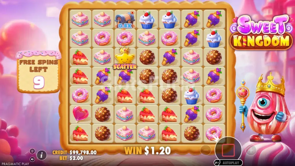 Modo de giros gratis de Sweet Kingdom con símbolos inmortales activos