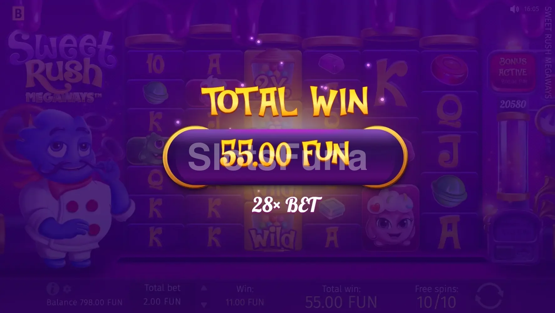 Gran victoria conseguida en Sweet Rush Megaways