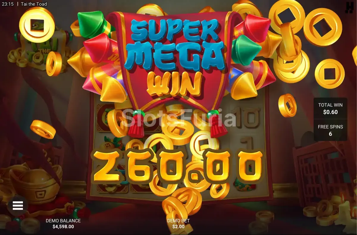 Gran victoria registrada en Tai The Toad de Hacksaw Gaming