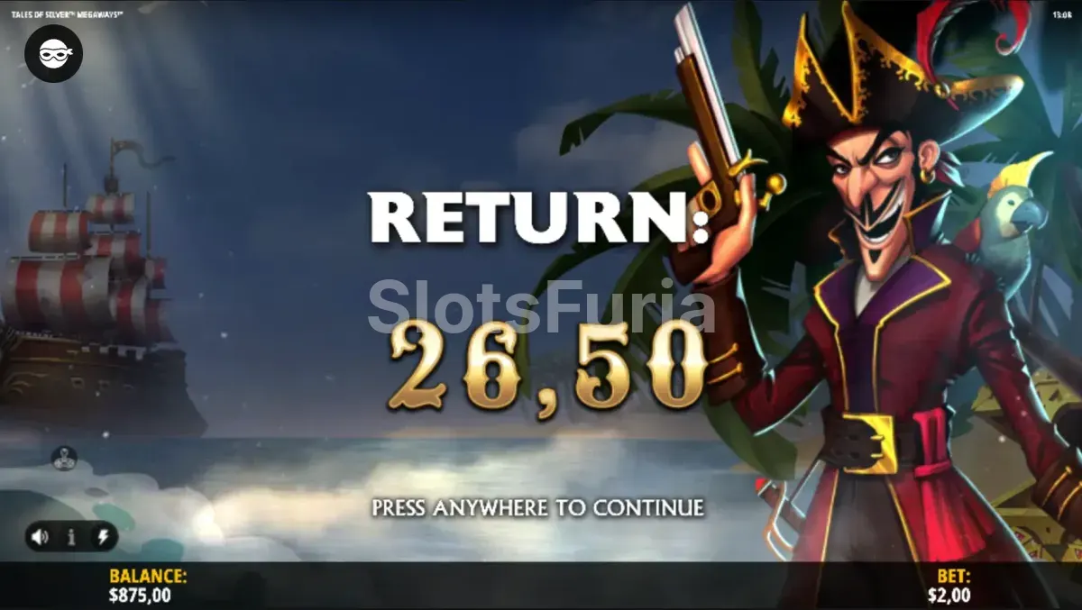 Gran victoria en Tales of Silver Megaways durante el bonus