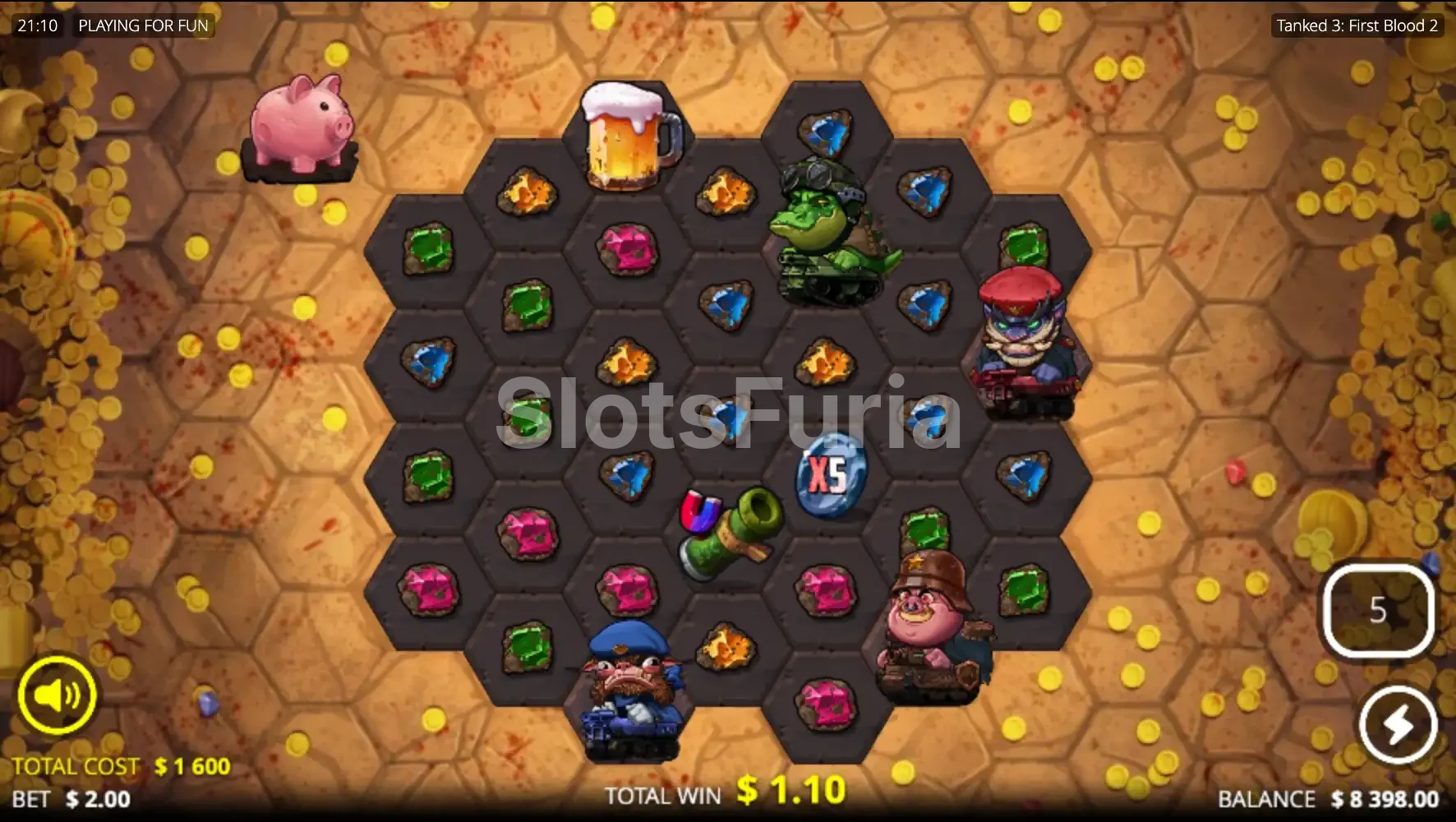 Giros gratis de Tanked 3 First Blood 2 en modo Reaper Spins