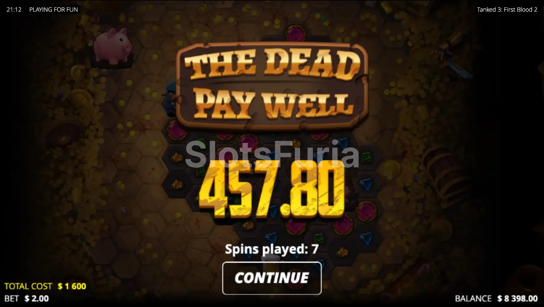 Gran victoria en Tanked 3 First Blood 2 con multiplicador máximo