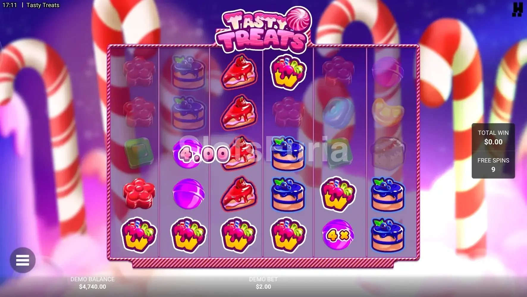 Pantalla de tiradas gratuitas de Tasty Treats con más Bubble Boosters activos
