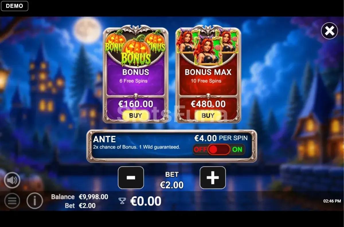 Pantalla de compra de bonus en Tempting Treats