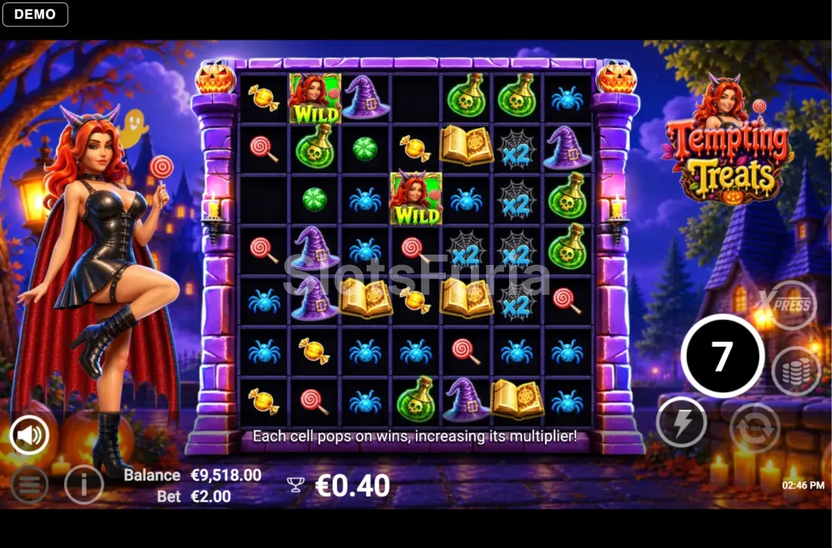 Ronda de tiradas gratis de Tempting Treats con el tablero ampliado