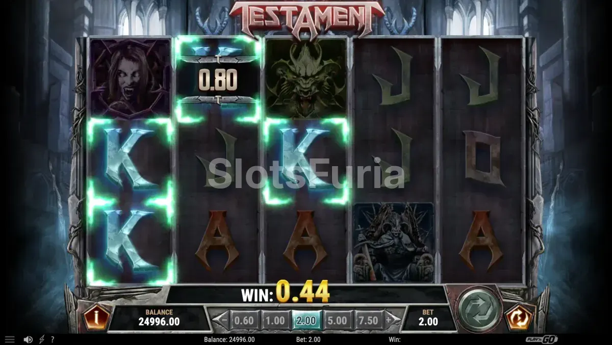 Modo bonus activo en Testament, la slot de Play'n GO