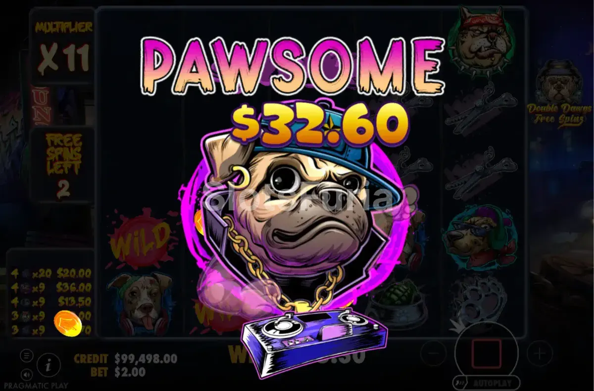 Gran premio en The Big Dawgs con el multiplicador de pantalla completa activado