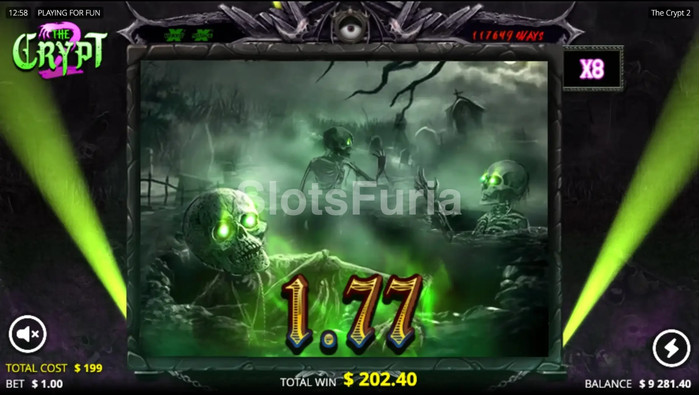 Pantalla de gran ganancia en The Crypt 2