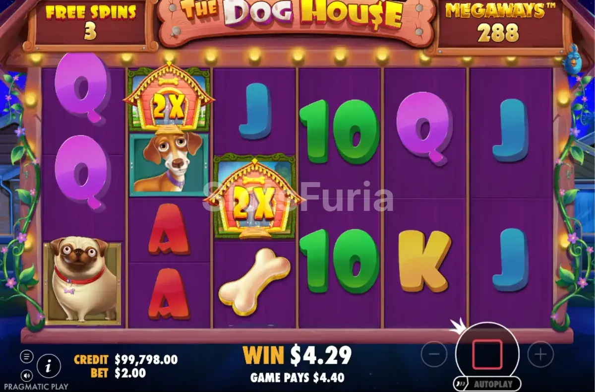 Ronda de giros gratuitos activa en The Dog House Megaways con Sticky Wilds en pantalla