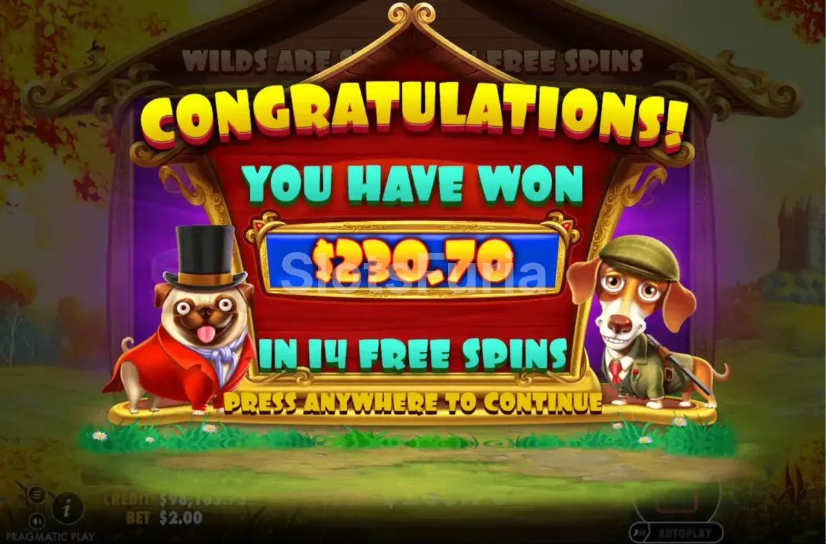 Gran victoria registrada en The Dog House Royal Hunt con multiplicador máximo