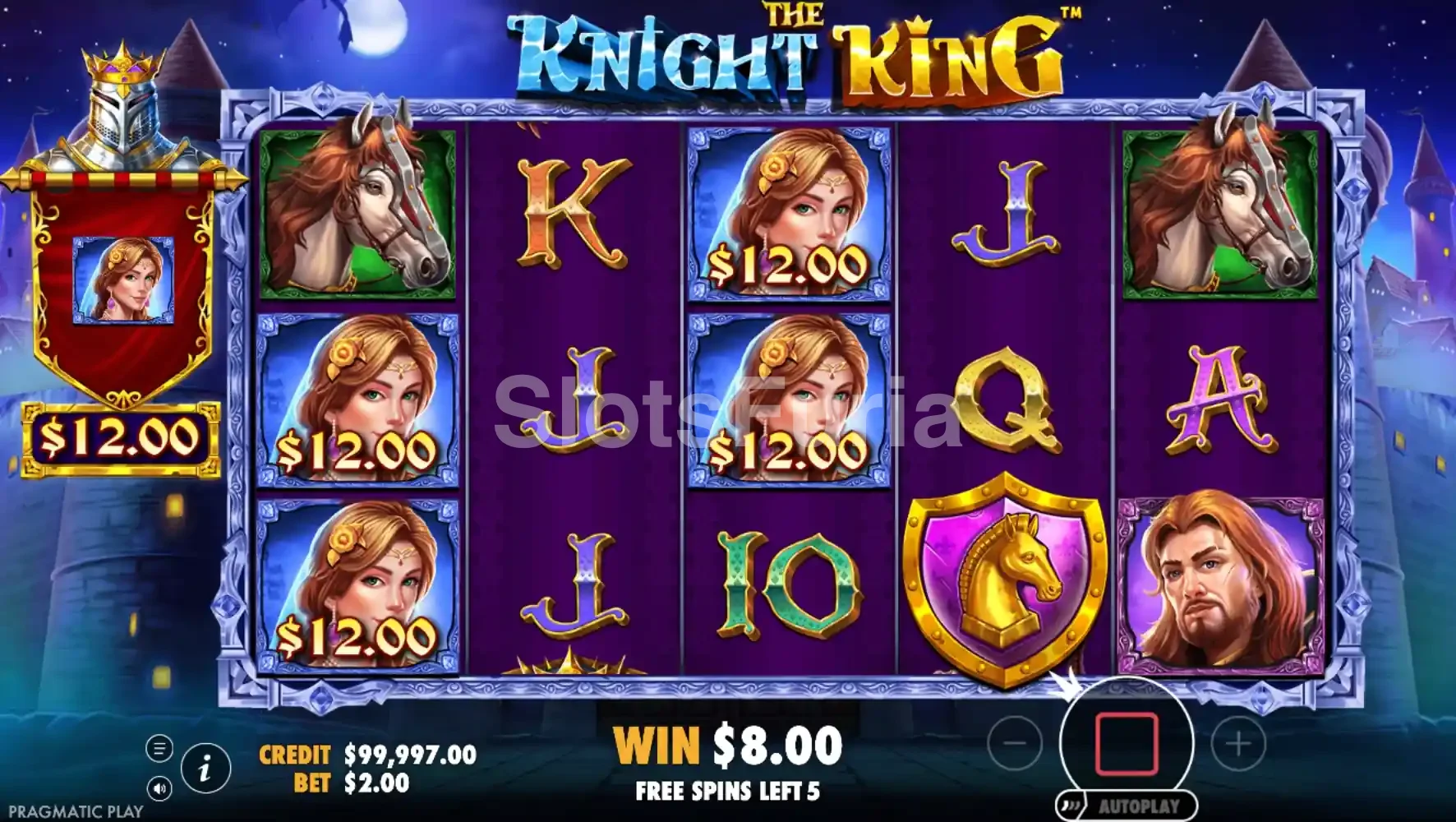 Ronda de giros gratis activada en The Knight King
