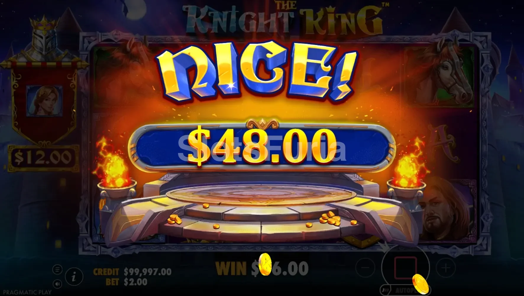 Gran victoria conseguida en la slot The Knight King