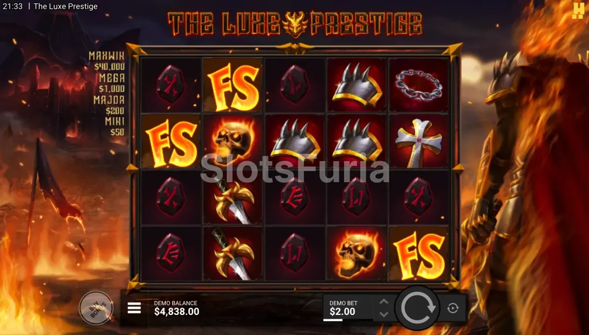 Símbolos scatter de The Luxe Prestige en la grilla de 5 rodillos