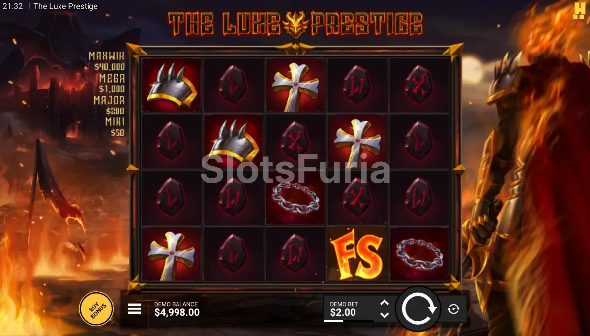 Juego base de The Luxe Prestige con marcos de colores sobre la grilla