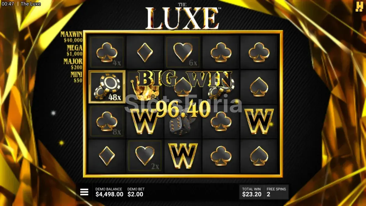 Gran premio en The Luxe con multiplicadores dorados activos