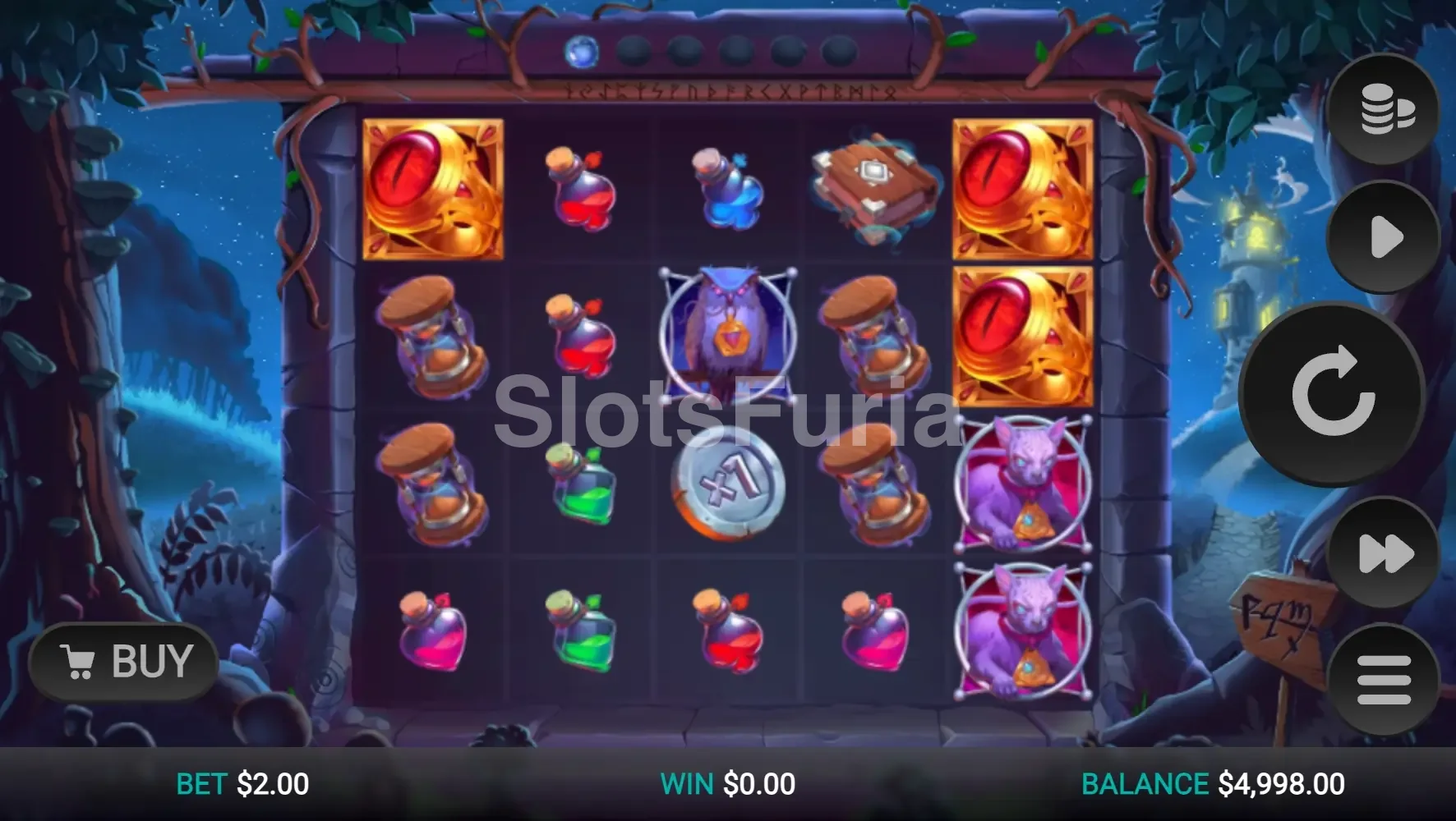 Pantalla principal del juego base de The Sorcerers Shuffle