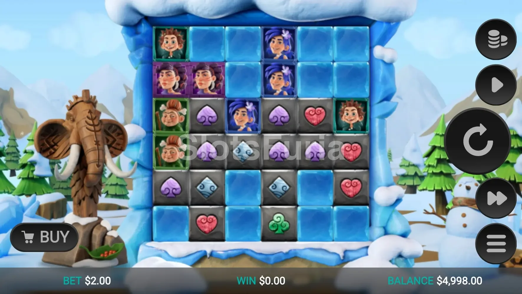 Juego base de The Tumbles con cuadrícula 6x6 y mecánica en cascada