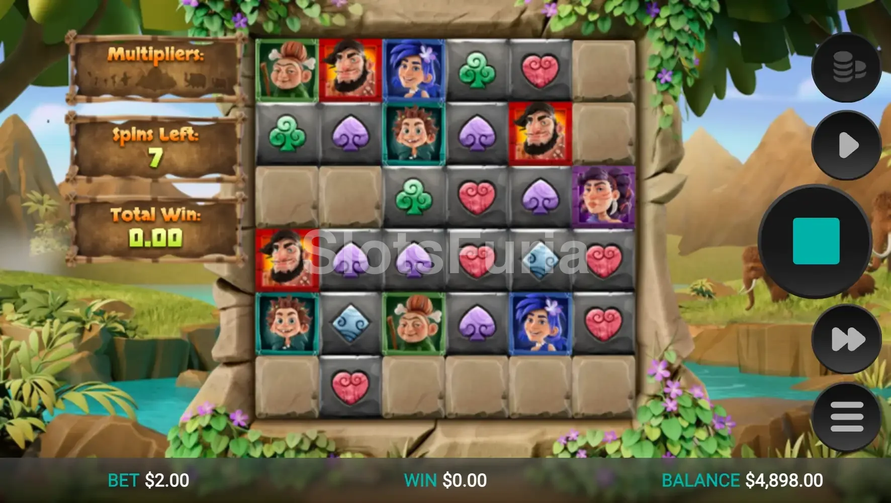 Ronda de giros gratuitos activada en The Tumbles con multiplicadores activos