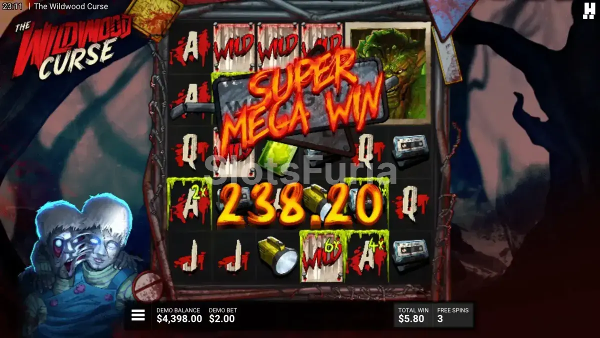 Gran victoria épica en The Wildwood Curse con múltiples multiplicadores activos