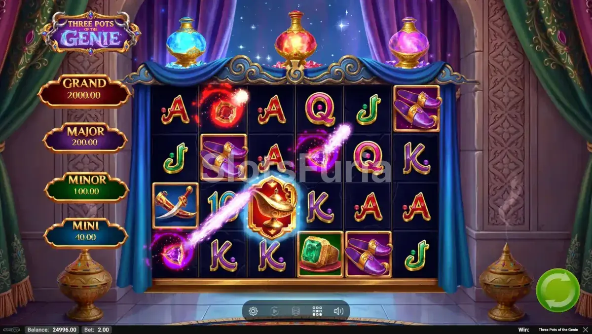 Segunda vista del juego base de Three Pots of The Genie en plena partida