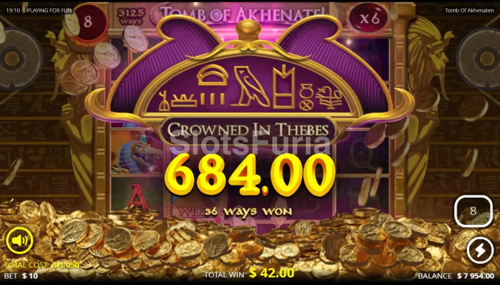 Gran ganancia registrada en Tomb of Akhenaten