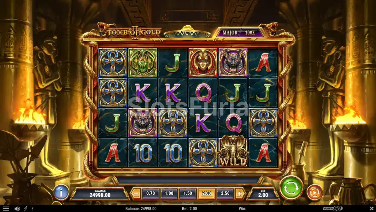 Pantalla principal del juego base de Tomb of Gold 2