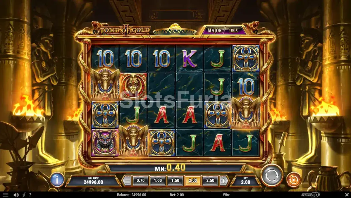 Segunda vista del juego base de Tomb of Gold 2 con función activa