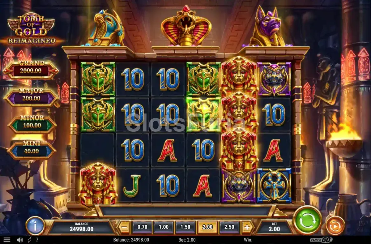 Pantalla principal del juego base en Tomb of Gold Reimagined